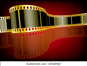 Vector Film Strip 3D (Gold)