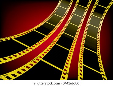 Vector film strip 3D (Gold)