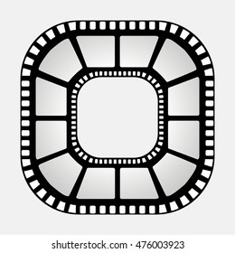 Vector film strip, film strip button, film strip logo 