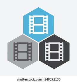 Vector film strip icon.