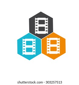 Vector film strip icon.