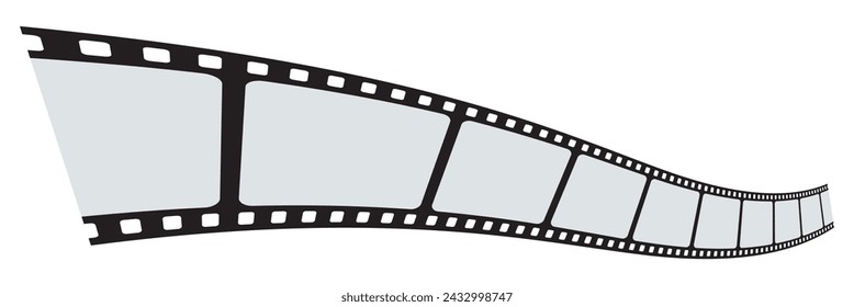 Vector film strip illustration .Curved film strip icon.