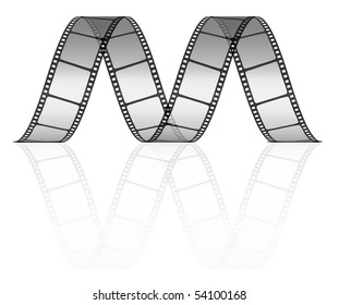vector film strip as letter M