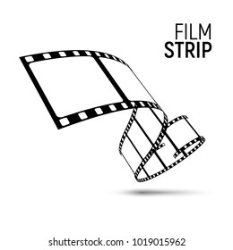 Vector film strip reel. Movie cinema 3d filmstrip tape background.