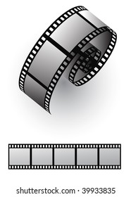 vector film strip roll isolated on white