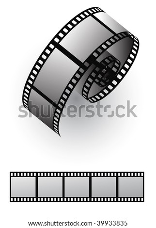 vector film strip roll isolated on white