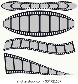 Vector of film strip symbol or icon, film strip set, film strip blank