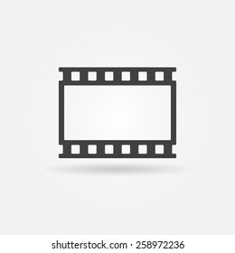 Vector Film Strip Or Tape Logo - Black Simple Icon 