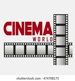 Vector of film text symbol or icon, film poster, film background
