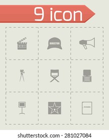 Vector Filming icon set on grey background