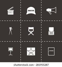 Vector Filming icon set on black background