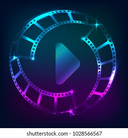 Vector of filmstrip, film logo symbol or icon