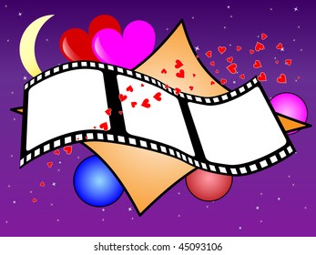 Vector filmstrip love background