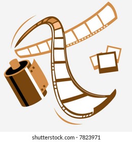 Vector filmstrip and photo instant photo frames. Path included for easy isolation