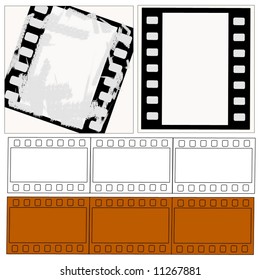 Vector Filmstrips Collection Includes With And Without Grunge Effect