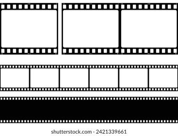 vector Filmstrips collection on white background