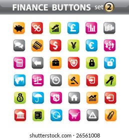 Vector. Finance buttons, web elements.