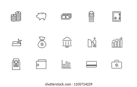 Vector Finance Icon Set. Flat Accounting Icon Bundle