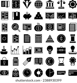 Vector of Finance Icon Set Solid. Perfect for user interface, new application.
