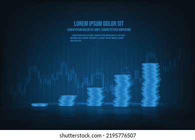 Vector Finance and trading online concept. Trading graph interface for stock exchange.