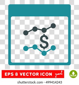 Vector Financial Charts Calendar Page EPS vector pictogram. Illustration style is flat iconic bicolor soft blue symbol on a transparent background.