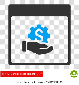 Vector Financial Development Hand Calendar Page EPS vector icon. Illustration style is flat iconic bicolor blue and gray symbol on a transparent background.