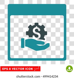 Vector Financial Development Hand Calendar Page EPS vector icon. Illustration style is flat iconic bicolor soft blue symbol on a transparent background.