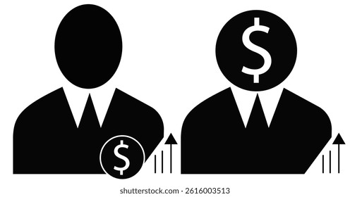 Vector financial experts with 2 styles