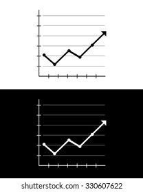 Vector Financial Graph Set in Black and Reverse