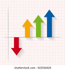 Vector financial growth background in flat design