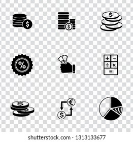 vector financial icons set - money, piggy bank finance sign symbols. investment icons