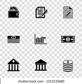 vector financial icons set - money, piggy bank finance sign symbols. investment icons