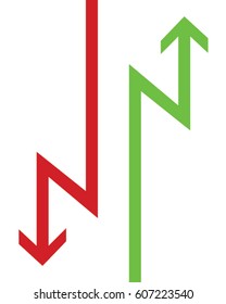 Vector Financial Loss and Gain Arrows