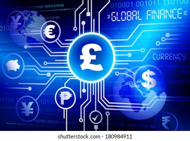 Vector of Financial Pound Currency Infographic