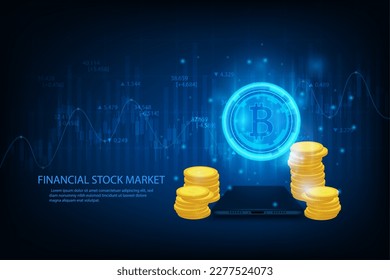 Vector financial technology crypto currency stock exchange trade application concept.