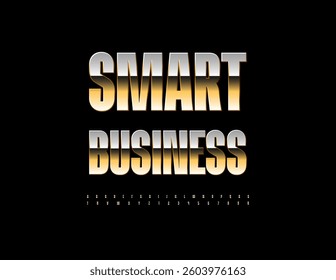 Vector Financial template Smart Business. Elite Gold Font. Luxury Alphabet Letters and Numbers set
