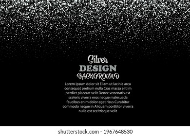 Vector fine dust silver background design on black background, bright poster