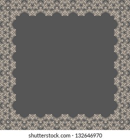 Vector fine floral square frame. Decorative element for invitations and cards. Border element