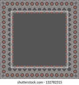 Vector fine floral square frame. Decorative element for invitations and cards. Border element