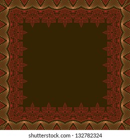 Vector fine floral square frame. Decorative element for invitations and cards. Border element