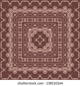 Vector fine floral square frame. Decorative element for invitations and cards. Border element