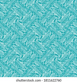 Vektor-feine Textur, nahtlos Muster Hintergrund. Organischer Pinselstrich wirkt Stoffhintergrund. Aqua blauer Diagonalgewebe, Bindegewebe-Stil. Überall auf Druck für Verpackungen, Schreibwaren