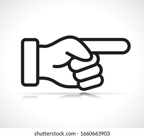 Vector finger indicating direction symbol