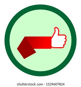 vector finger like icon with red origami paper