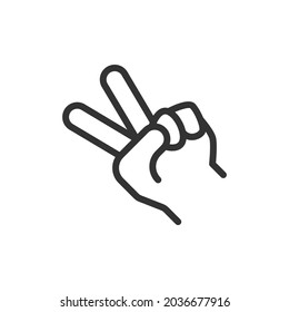 Vector finger line icon. Symbol in trendy outline style. Vector illustration isolated on a white background. 