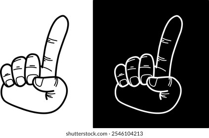 vector finger pointing up for design or sticker