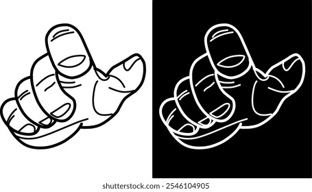 vector finger pointing forward for design or sticker