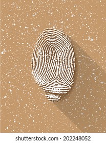 vector finger print on brown paper