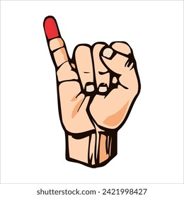 Vector finger sign after holding elections