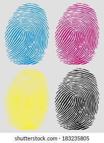 Vector of a fingerprint in CMYK colour